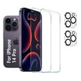 thumbnail image 1 of [2+2 Pack] We Life Compatible with iPhone 14 Pro Screen Protector with Camera Lens Protector, [9H+ Tempered Glass] [Military-Grade Drop Protection] HD Clear, Anti-Scratch, 1 of 6
