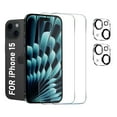 thumbnail image 1 of [2+2 Pack] We Life Compatible with iPhone 15 Screen Protector with Camera Lens Protector, [9H+ Tempered Glass] [Military-Grade Drop Protection] HD Clear, Anti-Scratch, 1 of 5