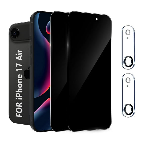 [2+2 Pack] We Life Compatible with iPhone Air Privacy Screen Protector with Camera Lens Protector, [9H+ Tempered Glass] [Military-Grade Drop Protection] HD Clear, Anti-Scratch