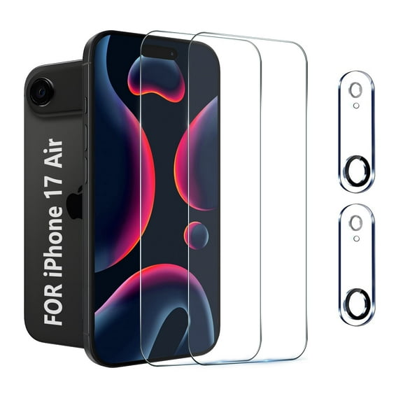 [2+2 Pack] We Life Compatible with iPhone Air Screen Protector with Camera Lens Protector, [9H+ Tempered Glass] [Military-Grade Drop Protection] HD Clear, Anti-Scratch