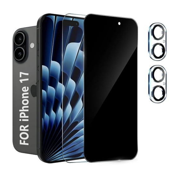 [2+2 Pack] We Life Compatible with iPhone 17 HD + Privacy Screen Protector with Camera Lens Protector, [9H+ Tempered Glass] [Military-Grade Drop Protection] HD Clear, Anti-Scratch