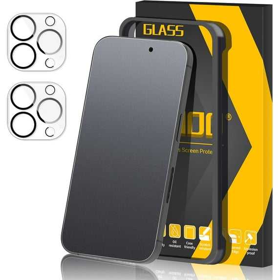 [2+2 Pack Matte Glass Screen Protector Designed for iPhone 15 Pro Max+ ...