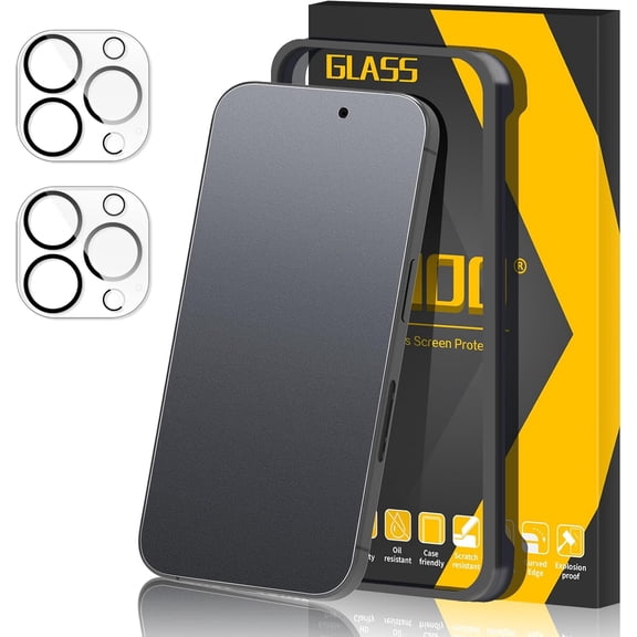 [2+2 Pack Matte Glass Screen Protector Designed for iPhone 15 Pro Max+ Camera Lens Protector, 9H Tempered Glass, Anti-Glare, Anti-Fingerprint