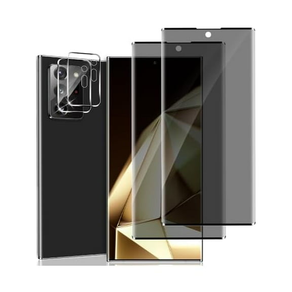 2+2 Pack for Note 20 Ultra Privacy Screen Protector and Camera Lens Protector, Anti-Spy Tempered Glass,Anti Glare,3D Full Coverage, Easy Installation,No Bubbles, for Samsung Note 20 Ultra 5G 6.9 Inch