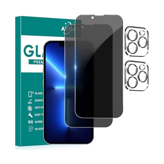 [2+2 Pack Privacy Screen Protector for iPhone 11 with Camera Lens Protector, 6.1 Inch Tempered Full Screen Glass Accessories, Anti-Spy, Bubble Free, Case Friendly