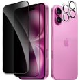 thumbnail image 1 of [2+2 Pack] Privacy Screen Protector for iPhone 16 Plus, Anti-Spy Shatterproof Tempered Glass with Camera Lens Tempered Glass 9H Hardness Bubble Free Anti-Glare Case Friendly, 1 of 7