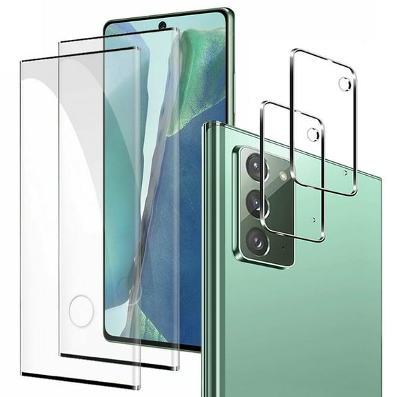[2+2 Pack] for Samsung Galaxy Note 20 Ultra Screen Protector & Camera Lens Protector, 9H Tempered Glass Bubble-Free Compatible Fingerprint, 3D Curved Full Coverage HD Screen Protector [6.9 inch]