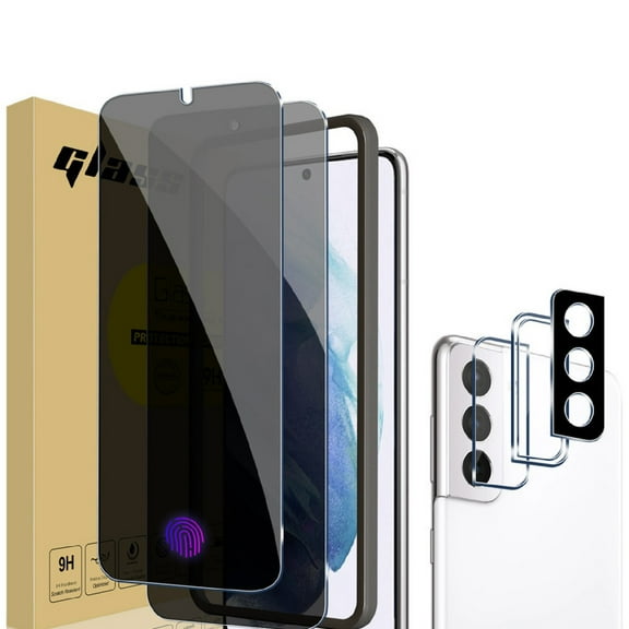2 2 Pack Samsung Galaxy S22 Privacy Screen Protector and Camera Lens Protector, 9H Anti Spy Dark Tempered Glass Film, Anti-Scratch, Case Friendly, Easy Installation, Bubble Free