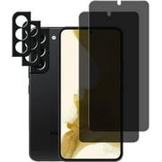 [2+2 Pack] Samsung Galaxy S22 Tempered Glass Screen Protector + Camera Lens Protector Samsung Galaxy S22 Clear HD Protective Film