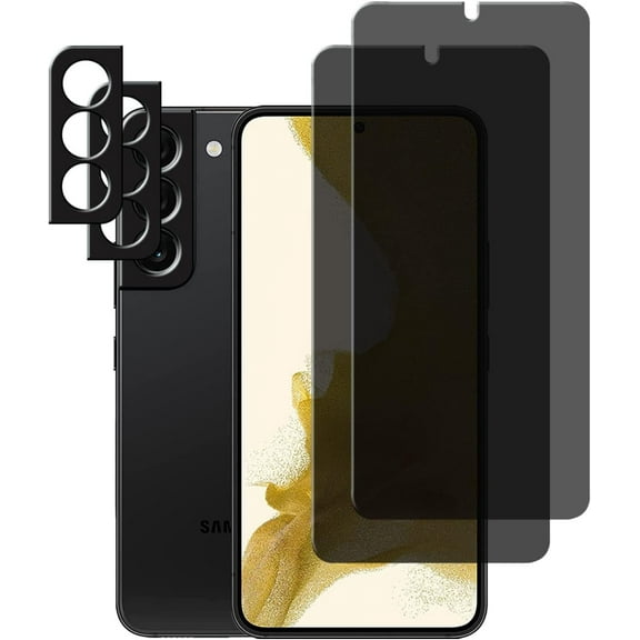 [2+2 Pack] Samsung Galaxy S22 Tempered Glass Screen Protector + Camera Lens Protector Samsung Galaxy S22 Clear HD Protective Film