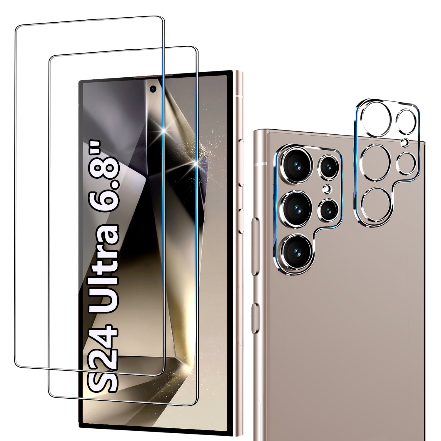 Samsung Galaxy S24 Ultra 5G Screen Protector Pack, 9H Tempered Glass, Ultrasonic Fingerprint
