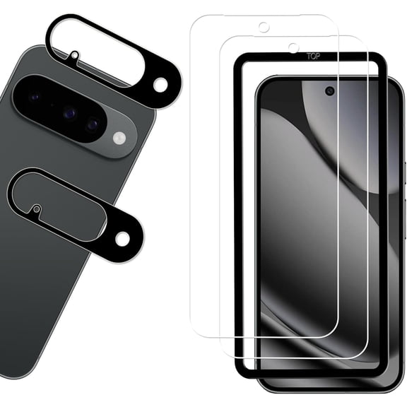 [2+2 Pack Tempered Glass Film For Google Pixel 10 Screen Protector 2-Pack with Camera Lens Protector 2-Pack