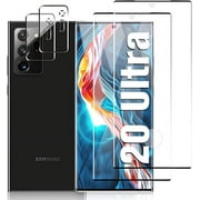 [2+2 Pack] Tempered Glass Screen Protector for Samsung Galaxy Note 20 Ultra 5G, Tempered Glass, Fingerprint Compatible, HD Clear, Case Friendly With Camera Lens Protector for Note 20 Ultra 5G