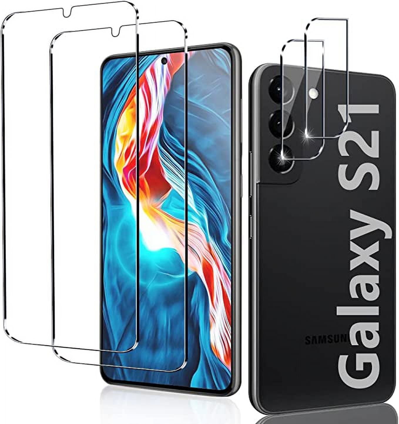 [2+2 Pack] Tempered Glass Screen Protector for Samsung Galaxy S21 5G