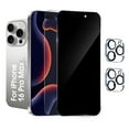 thumbnail image 1 of [2+2 Pack]We Life Compatible with iPhone 16 Pro Max Screen Protector, HD and Privacy Tempered Glass Screen Protector with Camera Lens Protector, 1 of 5
