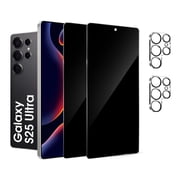 [2+2 Pack]We Life for Samsung Galaxy S25 Ultra Screen Protector, Privacy Tempered Glass Screen Protector with Camera Lens Protector [Easy Installation] [9H Hardness] [99.99% HD Clear]