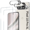 thumbnail image 1 of 2+2 Pack for Google Pixel 10 Pro XL Screen Protector, 2 Tempered Glass Film & 2 Camera Lens Protector, Bubble-free, HD Clear, 1 of 7