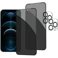 thumbnail image 1 of [2+2 Pack] iPhone 12 Pro Max Privacy Screen Protector with Camera Lens Protector, Anti Spy Private Tempered Glass Film, 1 of 4