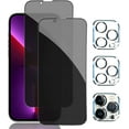 thumbnail image 1 of [2+2 Pack] iPhone 13 Pro Max Privacy Screen Protector with Camera Lens Protector Full Coverage Anti-Spy Tempered Glass Film 9H Hardness Upgrade Edge Protection Easy Installation Bubble Free [6.7 inch], 1 of 8