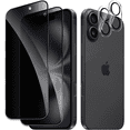 thumbnail image 1 of [2+2 Pack] iPhone 17 Privacy Screen Protector with Camera Lens Protector Full Coverage Anti-Spy Tempered Glass Film 9H Hardness Upgrade Edge Protection Easy Installation Bubble for, 1 of 6