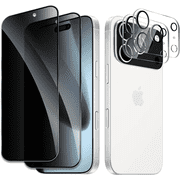 [2+2 Pack] iPhone 17 Pro Max Privacy Screen Protector with Camera Lens Protector Full Coverage Anti-Spy Tempered Glass Film 9H Hardness Upgrade Edge Protection Easy Installation Bubble for