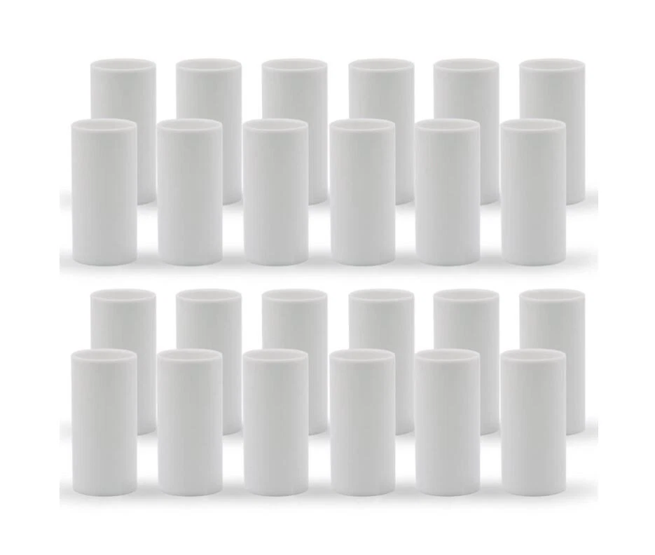 2.2 X 0.8 White Plastic Candle Cover Sleeves Chandelier Socket Sleeves Lot Of 24