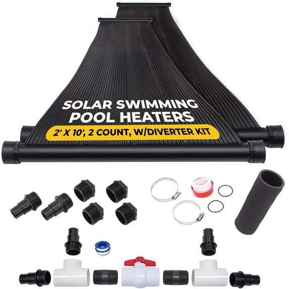 2-2'X10' SunQuest Solar Swimming Pool Heater with Diverter Valve Kit-Max-Flow
