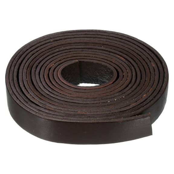 2.2 Yard 15mm Flat Leather Cord, Leather Lacing Strips for DIY Crafting Coffee