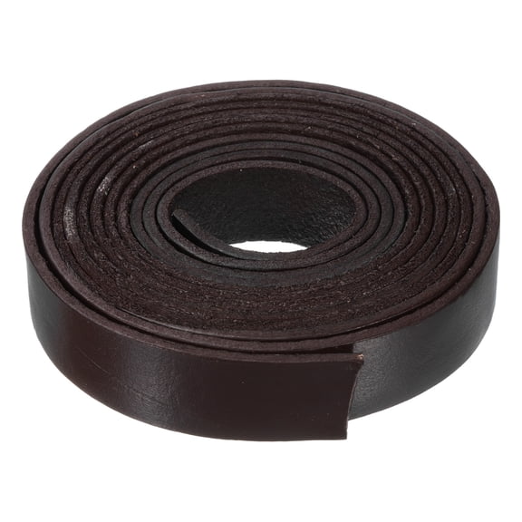 2.2 Yard 20mm Flat Leather Cord, Leather Lacing Strips for DIY Crafting Coffee