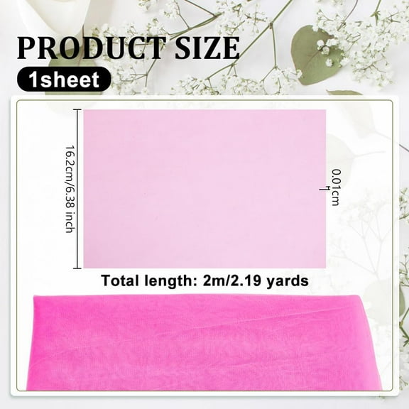 2.2 Yards Deep Pink Tulle Fabrics 1.8 Yards Wide Chiffon Sheer Crepe Fabric 0.1mm Thick Gauze Mesh Bolt Net Chinlon Tulle for Wrapping DIY Sewing Crafts Wedding Party Decorations