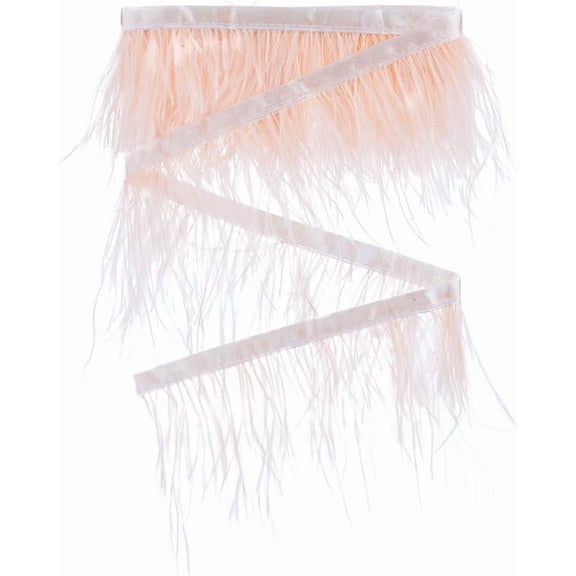 2.2 Yards Feather Trim Fringe Ostrich Feather Womens Clothing Strand Costume Accessories 3-4 Inch Natural Feathers Fringe Trims Ribbon