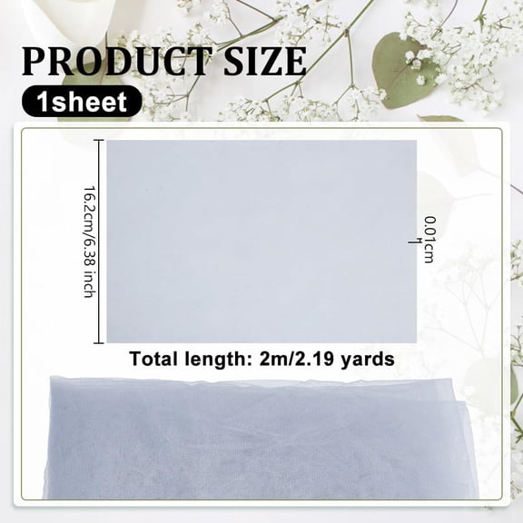 2.2 Yards Light Grey Tulle Fabrics 1.8 Yards Wide Chiffon Sheer Crepe Fabric 0.1mm Thick Chinlon Tulle Gauze Mesh Bolt Net for Wrapping DIY Sewing Crafts Wedding Party Decorations