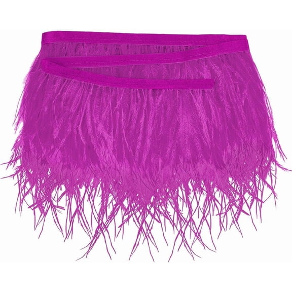 2.2 Yards Magenta Ostrich Feather Trim 8.3-10.6 Inch Width Fringe Trim Sewing Feather Trim Ribbon Feather Sewing Craft Decor