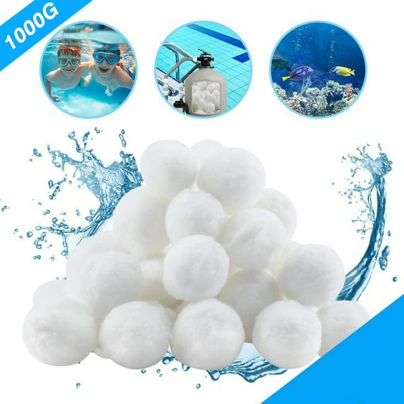 2.2 lbs Pool Filter Balls, KZKR Eco-Friendly Fiber Filter Media for Swimming Pool Sand Filters (Equals 75 lbs Pool Filter Sand)