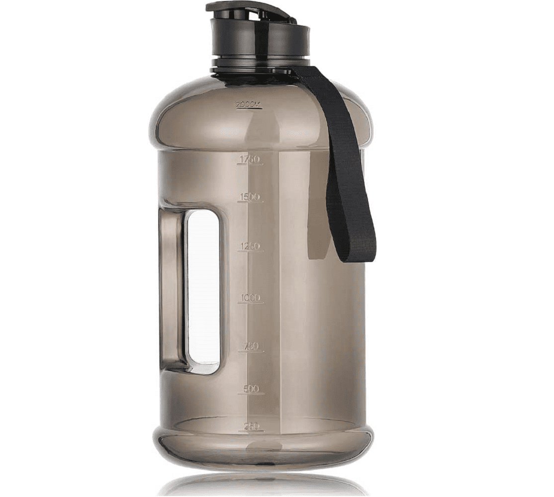2.2 ltr Transparent Black Plastic Water Bottle