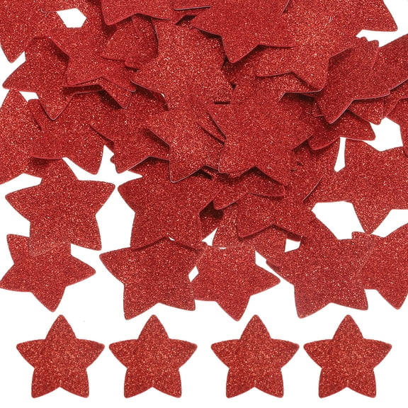 2.2"x2.2" Star Foam Stickers, 60Pcs EVA Self Adhesive Glitters Foam Shape Sticker Craft Supplies for Scrapbook Card DIY Making Home Decor, Red