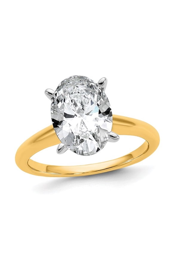 2.20 Carat (Ctw VS2, G-H) Certified Lab-Grown Diamond Solitaire Engagement Ring in 14K Yellow Gold for Women
