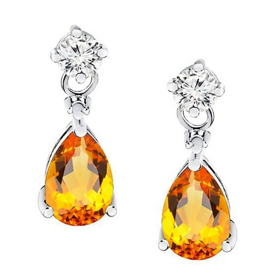 2.20 Carat Diamond & Citrine Earrings