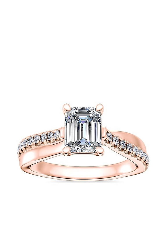 2.20 Carat (E/VVS2) IGI Certified New Emerald Lab Grown Diamond Solitaire Ring for Wedding Solid 14K Rose Gold Size 4 by Diamond-Capitals