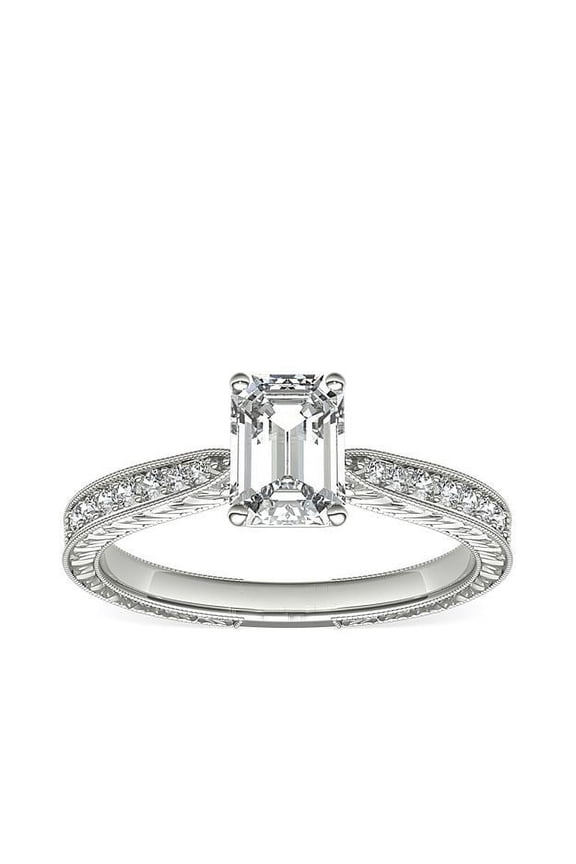 2.20 Carat Emerald Cut IGI Certified Lab Grown Diamond Beautiful Wedding Ring for Ladies Solid 14K White Gold Ring Size 3.5 by Diamond-Capitals