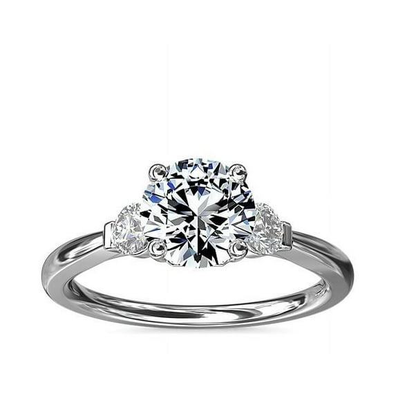 2.20 Carat IGI Certified Attractive Round Cut Lab Grown Diamond Three Stone Emgagement Ring for Women Solid 14K White Gold (E/VVS2) Size 3 by Diamond-Capitals