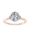 thumbnail image 1 of 2.20 Carat Oval Cut Moissanite Sparkle Halo Engagement Ring for her Solid 18K Rose Gold Size 9 by Diamond-Capitals, 1 of 8