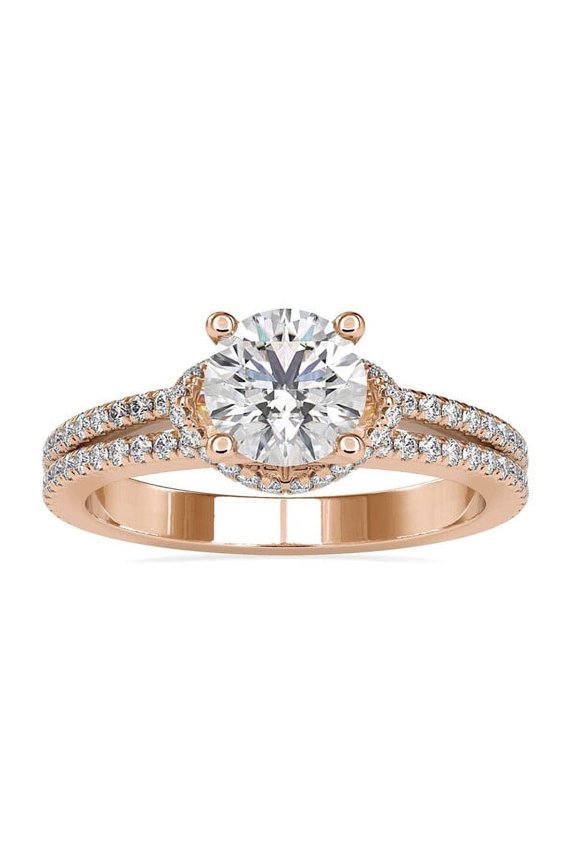 2.20 Carat Round Cut IGI Certified Lab Grown Diamond Beautiful Engagement Ring Solid 14K Rose Gold Size 7 by Diamond-Capitals