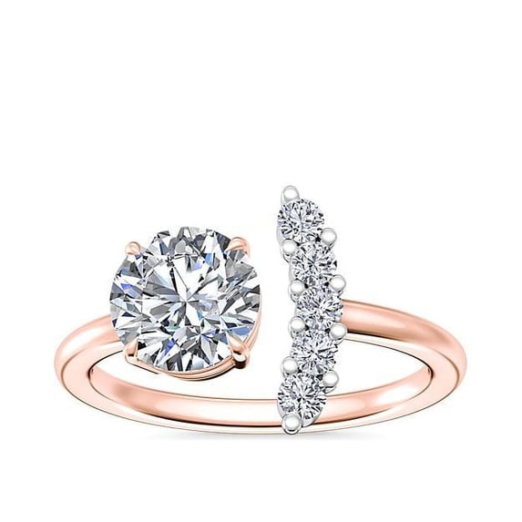 2.20 Carat Round Cut Moissanite Fancy Solitaire Anniversary Ring for Ladies Solid 14K Rose Gold Size 9.5 by Diamond-Capitals