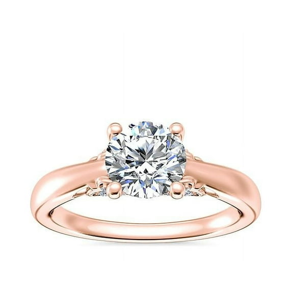 2.20 Carat Stunning Round Cut Moissanite (D/VVS1) Anniversary Ring for Wife Solid 18K Rose Gold Size 8.5 by Diamond-Capitals