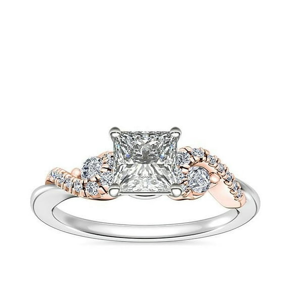 2.20 Carat Stylish Princess Cut Moissanite Diamond Womens Wedding Ring for Ladies 18K White Gold Size 10 by Diamond-Capitals