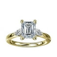 thumbnail image 1 of 2.20 Carat Trendy Emerald Cut Moissanite 3 Stone Engagement Ring for Women Solid 14K Yellow Gold Size 3 by Diamond-Capitals, 1 of 8