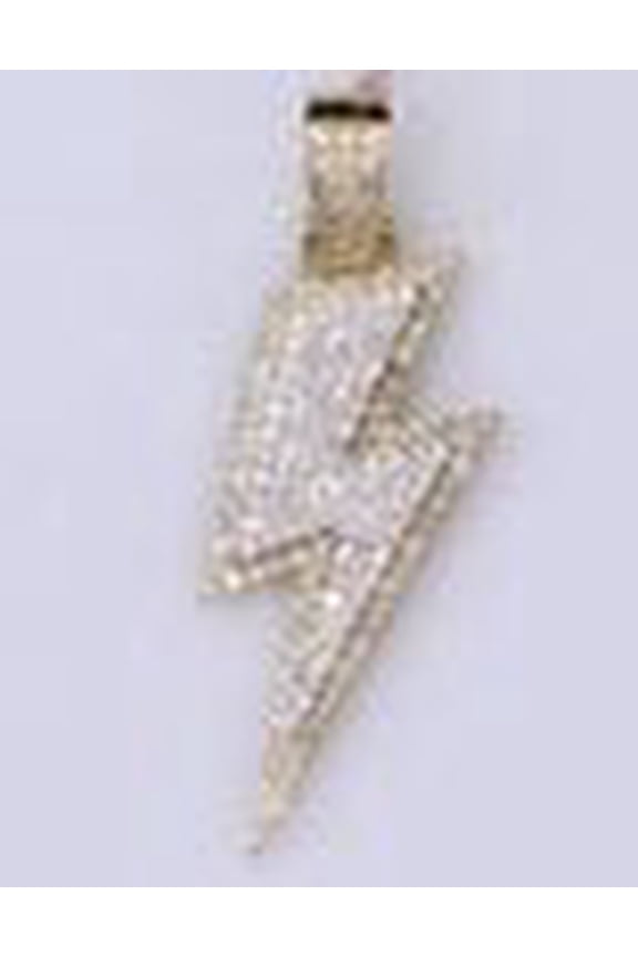 2.20 Ct Lab Created Diamond Men's Lightning Bolt Pendant 14k Yellow Gold Plated