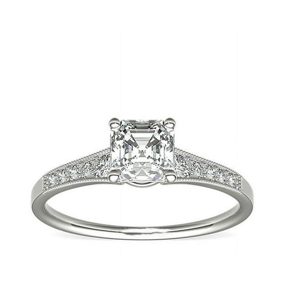 2.20 Ct Latest Asscher Cut Natural Diamond Solitaire Engagement Ring for Women (F-G/VS1) Solid 950 Platinum Size 9.5 by Diamond-Capitals