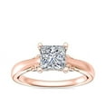 thumbnail image 1 of 2.20 Ct Princess Cut New Design Solitaire with Accents Moissanite (D/VVS1) Wedding Ring for her in 14K Rose Gold Ring Size 7.5 by Diamond-Capitals, 1 of 8